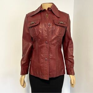 Etienne Aigner Women's Red Leather Jacket